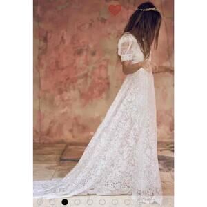 NWT $2000 Love Shack Fancy Viviana Lace Silk Wedding Dress Boho Bridal Gown 4